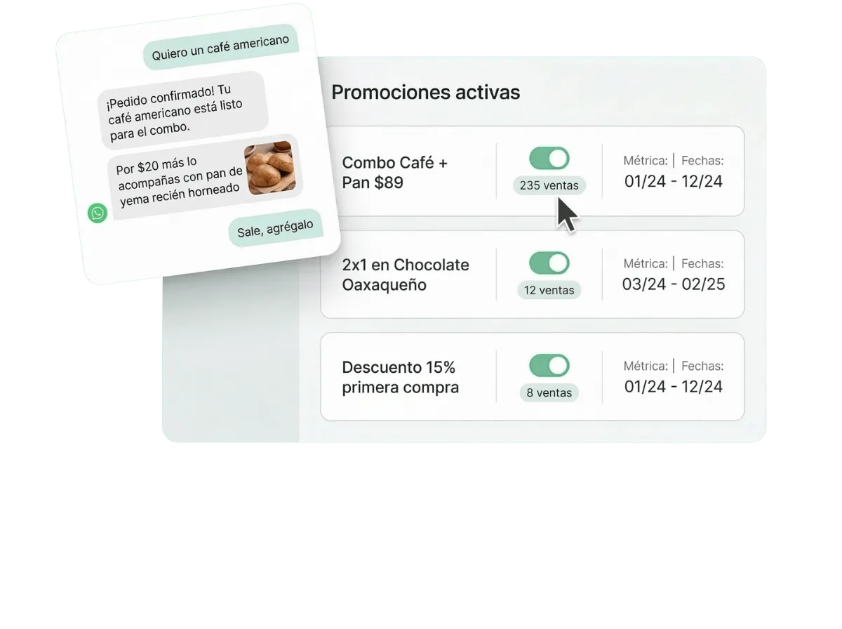 Sugerencias de upselling inteligente en cada pedido