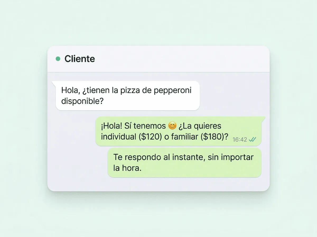 Cliente enviando mensaje por WhatsApp a Yato
