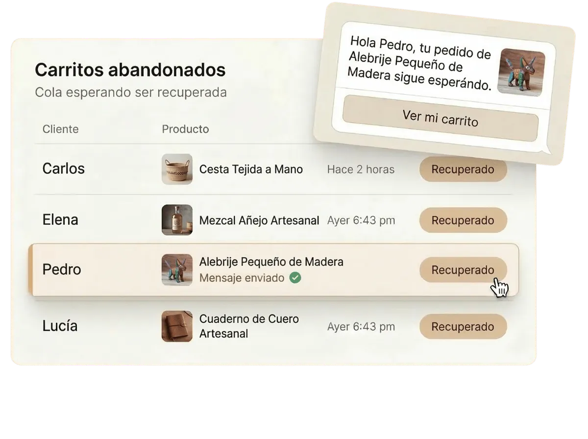 Recuperación automática de clientes en WhatsApp